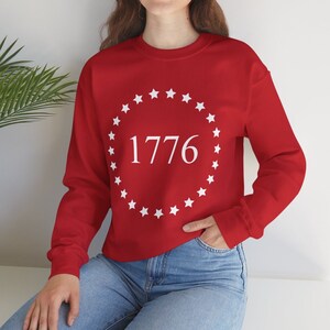 USA ユニセックス クルーネック スウェットシャツ、7 月 4 日スウェットシャツ、アメリカ 1776 スウェットシャツ、アメリカ合衆国セーター、アメリカ国旗スウェットシャツ