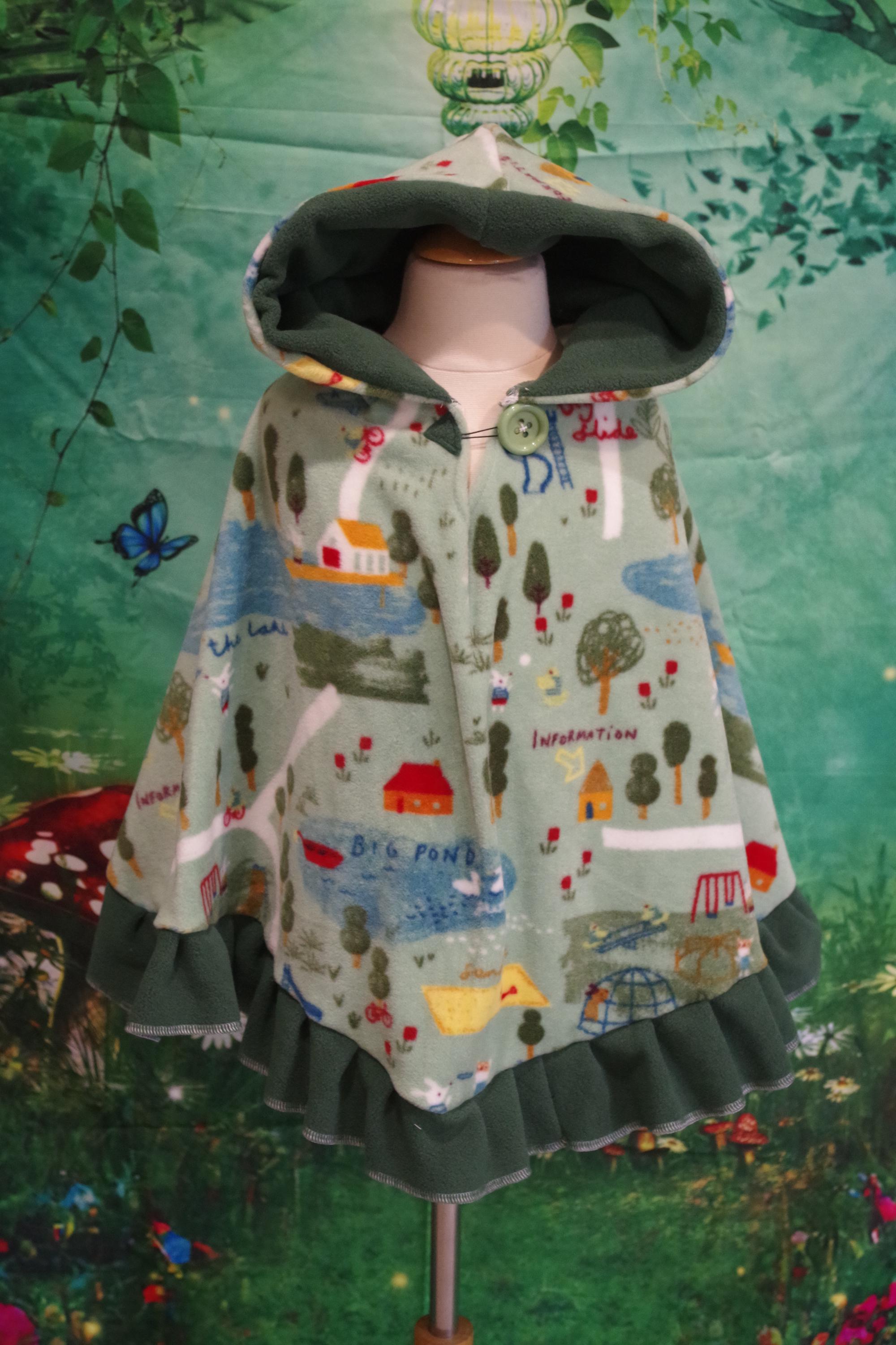 Kid's Anti-Pill Plush Fleece Poncho/Cape (Size Sm-L, recommended for ages 3 to 8)