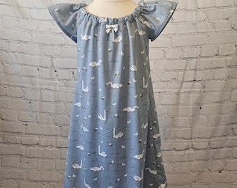 Girl's 100% Light Weight Jersey Knit Cotton Spring Prints Dresses (Size 3-14)