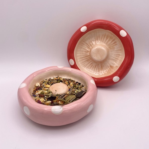 Cute Hamster Food Bowl Mushroom Food Bowl Small Rodent Ceramic Bowl Water Bowl Small Animal Food Bowl for Syrian Hamster Dwarf Gerbil Mice