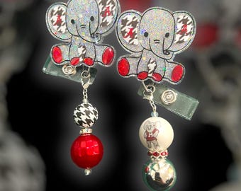 Crimson Tide Elephant Badge Reel | College Football Badge Reel| Football Badge Reel | Nurse Gift |  Healthcare Badge Reel| Sports Fan Badge