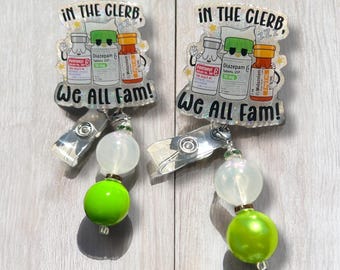 In The Clerb, We All Fam Funny Sedation Badge Reel| PACU Nurse Badge Reel| ICU Nurse Badge Reel| CRNA Funny Badge Reel| Nurse Gift|