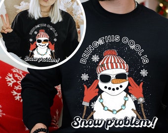 Snowman ugly christmas sweatshirt- funny holiday sweater for men and women- XS-5XL plus size