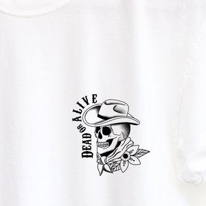 Mens wild western shirt Traditional tattoo flash tshirt Cowboy skull comfort colors graphic tee XS-5XL image 7