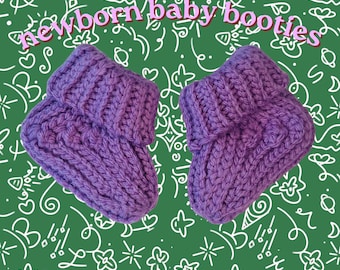 Patucos de bebé hechos a mano, calcetines de bebé de ganchillo color lavanda, botas moradas para recién nacidos