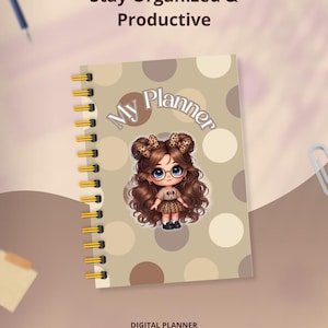 Planerare odaterad, utskrivbar planerare PDF, söt planerare estetisk, daglig veckovis månadsplanerare, A5-planerare för nedladdning