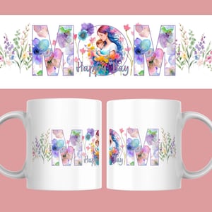 Mother&#39;s Day Sublimated Mug Designs - Digital Templates, Mother&#39;s Day Sublimated Mug Designs - Instant Download