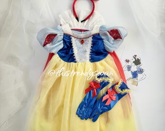 Princess Snow White Toddler Girl Dress Birthday Party Costume Disney  Disneyland Dress Up Halloween World Book Day Fairytale