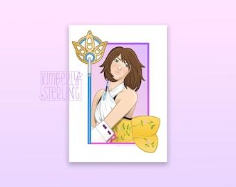 Yuna | 5x7 konsttryck | Final Fantasy X-inspirerat porträtt | FFX