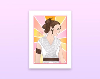 Rey of Sunshine | 5x7 Kunstdruck | Star Wars inspiriertes Portrait