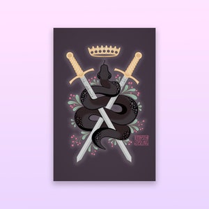 The Folk of The Air Inspired Art Print | 4x6 Art Print | 5x7 Art Print | The Cruel Prince | The Wicked King | The Queen of Nothing | Snake