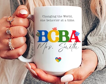 Taza personalizada de BCBA, regalo de graduación, nombre personalizado