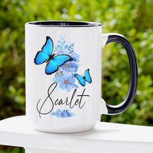 Butterfly Mug, Butterfly Gifts for Women, Butterfly gift for her. Coffee mug with Name Butterfly. Gift for Women with Name and Butterfly