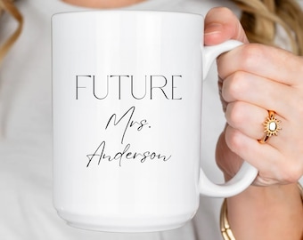 Taza de compromiso personalizada: regalo para futura esposa, taza de novia personalizada