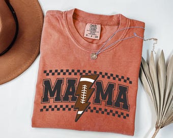 Comfort Colors Football Mama Shirt: Garment-Dyed Cotton Tee