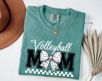 Camiseta de mamá de voleibol: Camiseta de algodón hilado en anillos con colores cómodos