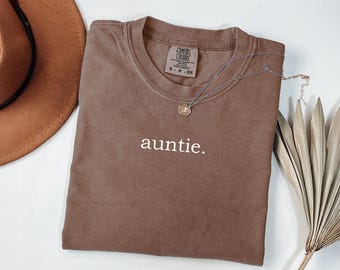 Camiseta Comfort Colors para tía, regalo minimalista para tía