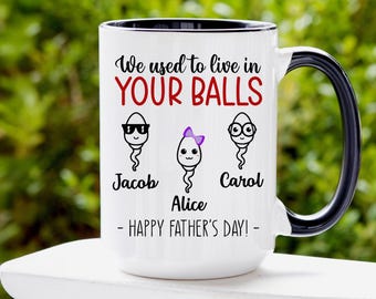 Personalized Sperm Mug: Funny Father's Day Coffee Cup
