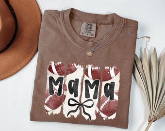 Comfort Colors Football Mama Shirt: Coquette Game Day Tee