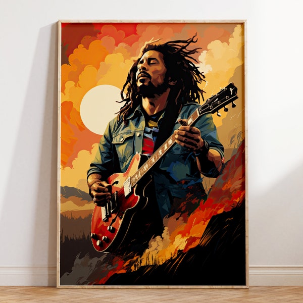 Bob Marley posters | with or without frame | different sizes | Rastafarian Raggae - Art Print Mural Wall Art - Gift Idea