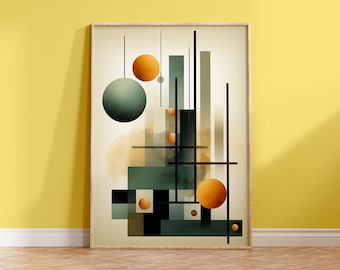 Bauhaus Poster Green - Art Print Poster * with or without frame | Geometry | 50 X 70 CM or 70 X 100 CM | Gift idea for Bauhaus fans