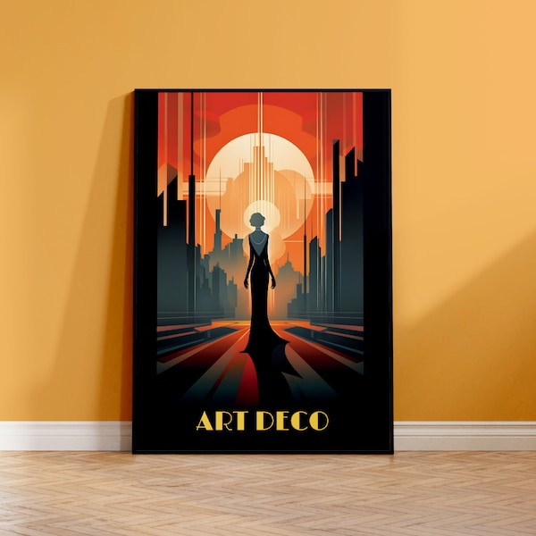 Art Deco Poster - Art Deco Poster | Art print with or without wooden frame - wall art design * eco-friendly paper * 1920's | black