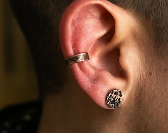 Boucles d'oreilles cuff & wrap Boucles d'oreilles en cuivre non-perçantes, de style viking rustique pour homme et femme. Idée cadeau d'anniversaire unique faite main pour homme