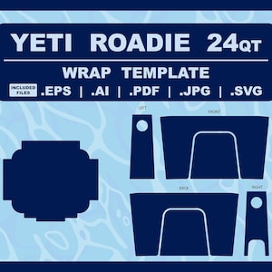 UPDATED YETI 24qt Roadie Design Template for Vinyl Wraps