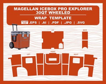 Gabarit de conception pour habillage vinyle de la glacière MAGELLAN ICEBOX Pro Explorer 30 qt