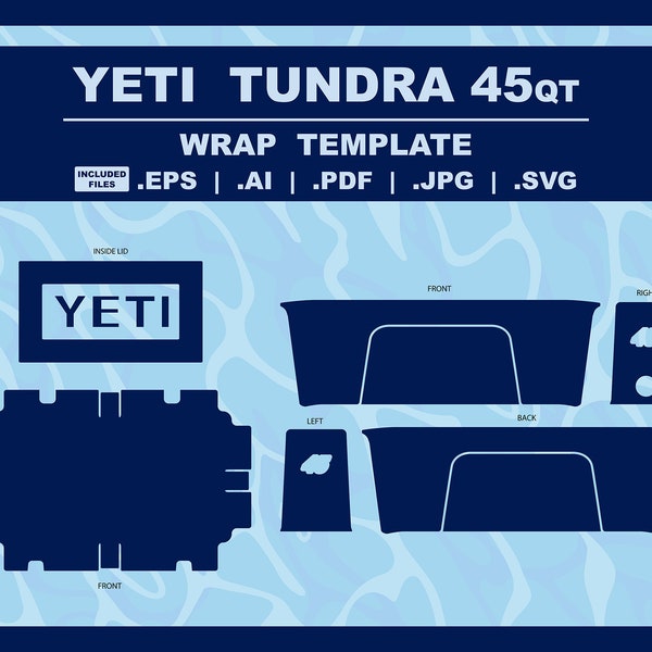 YETI 45qt Tundra Design Template for Vinyl Wraps