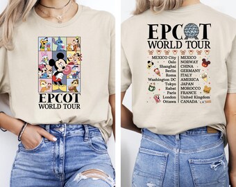 Disney Epcot World Tour Shirt, Mickey and Friends Vacation Tee