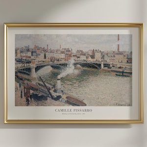 Camille Pissarro - Morning, an Overcast Day, Rouen 1896 - Framed Wall Art - Large Wall Art - Vintage Poster - Oil Painting