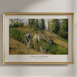 Camille Pissarro - The Harvest, Pontoise 1881 - Framed Wall Art - Large Wall Art - Vintage Poster - Horizontal Wall Art - Oil Painting
