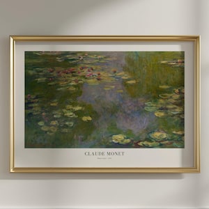 Claude Monet - Water Lilies, 1919 - Framed Wall Art - Vintage Wall Art - Landscape Painting - Large Wall Art Horizontal Wall Art