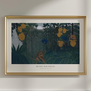 Henri Rousseau - The Repast of the Lion 1907 - Framed Wall Art - Vintage Poster - Tropical Wall art