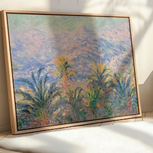 Claude Monet - Palmeras en Bordighera 1884 - Arte mural enmarcado en lienzo - Arte mural grande - Arte mural con paisajes