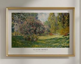 Claude Monet - Landscape: The Parc Monceau 1876 - Framed Wall Art - Vintage Wall Art - Landscape Painting - Large Wall Art