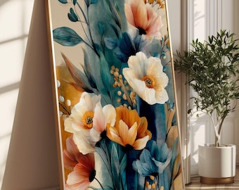 Boho Flowers Art Print - Framed Museum-Quality Wall Art