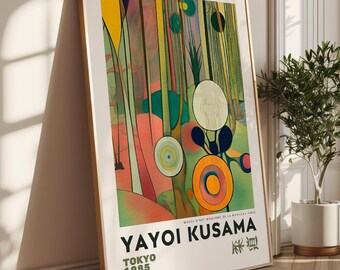 Yayoi Kusama Poster Abstract Yayoi Kusama Print as Japanese Wall Art Yayoi Kusama Poster Abstract Yayoi Kusama Print as Japanese Wall Art