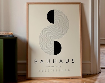 Bauhaus Art Print: Mid Century Modern Wanddekor, gerahmtes Poster