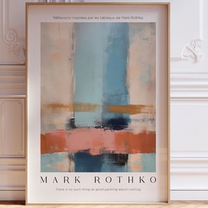 Impresión de Mark Rothko, arte de pared enmarcado, arte de pared grande, arte de pared moderno, decoración de sala de estar, póster inspirado en Mark Rothko
