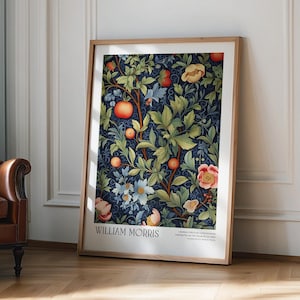 William Morris Print - Framed Wall Art - Large Wall Art - Botanical Print - Floral Print - Vintage Wall Art -  Mid Century Modern