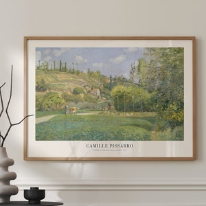 Horizontal Camille Pissarro Print, Framed Walll Art  Farmhouse Decor, Vintage Wall Art, Rustic Home Decor, Landscape Painting