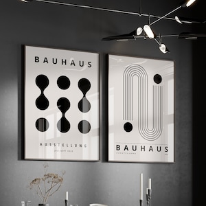 Bauhaus Poster - Set 2 - Framed Wall Art, Maximalist Decor Gallery Wall Set Minimalist Modern Wall Art Mid Century Modern Bauhaus Print