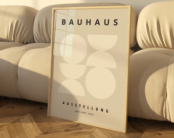 Beige Bauhaus Print - Framed Wall Art - Mid Century Modern - Large Wall Art - Minimalist Wall Art - Modern Bauhaus Print - Beige Wall Decor