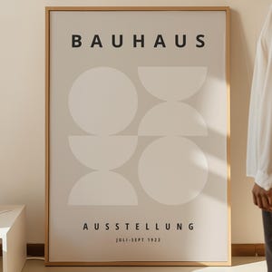 Beige Bauhaus Print: Mid-Century Modern Framed Wall Art