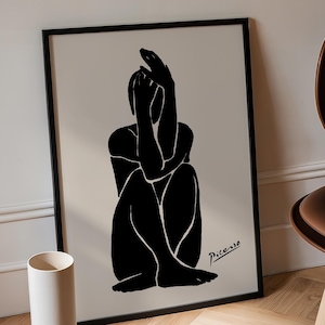 Stampa di Picasso, Arte da parete incorniciata Arte astratta, Decorazione massimalista, Arte da parete cubista Mid Century Modern, Arte da parete minimalista, Regalo di inaugurazione della casa