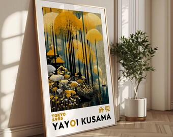 Japanischer Seewald Wandkunst, Botanisches Poster, Japandi Landschaftsdruck
