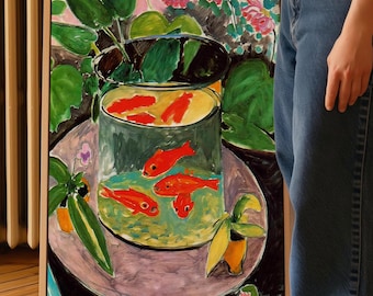 Henri Matisse Print -  Goldfish 1912 - Framed Canvas Wall Art Large Wall Art - Botanical Wall Art
