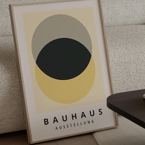 Yellow Bauhaus Print - Framed Wall Art - Mid Century Modern - Large Wall Art - Minimalist Wall Art